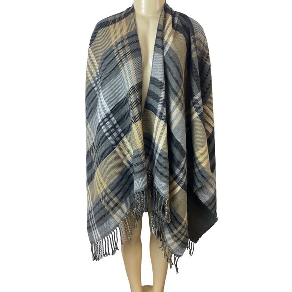 Unisex One Size East 5th Warm Toned Colored  Plaid Shawl New - Picture 1 of 8
